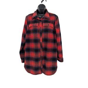 LL Bean Signature Flannel Shacket Tunic Size L Button Up Outdoor Heritage Cozy
